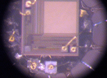 1.7 mm diameter camera- die and leds assembly on flex (wirebonding)